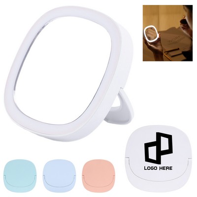 Folding Mini Makeup Mirror W/ Supplementary Light