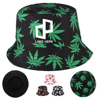 Maple Leaf Flat Top Bucket Hat