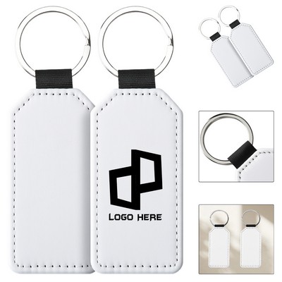 Leather Rectangular Keychain