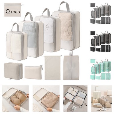 Cross Grid 9-Piece Set Of Compressible Luggage Organizers