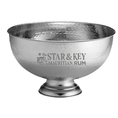 3.4Gal Hammered Pedestal Punch Bowl
