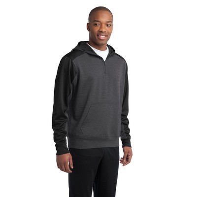 Sport-Tek Tech Fleece Colorblock 1/4-Zip Hooded Sweatshirt
