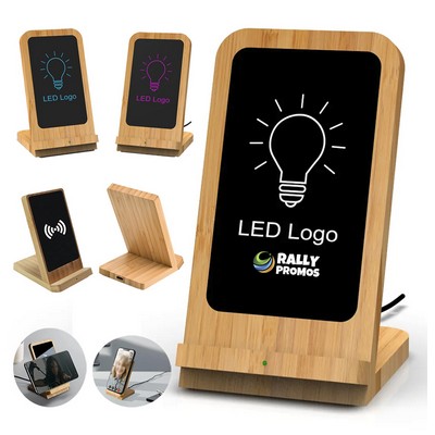 15W Fast Bamboo Wireless Chargers Stand Phone Holder