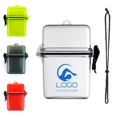 Plastic Waterproof Swim Box with Lanyard