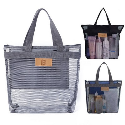 Swim & Travel Organizer Mesh Zipper Beach Tote Bag