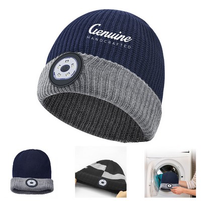 Led Illuminated Beanie Hat with USB Rechargeable