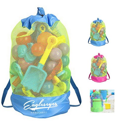 Mesh Beach Toys Drawstring Bag