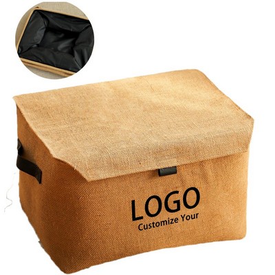 High Quality Linen Cotton Collapsible Organizer With Lid