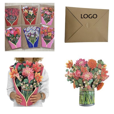 3D Paper Hand-Held Flower Greeting Card
