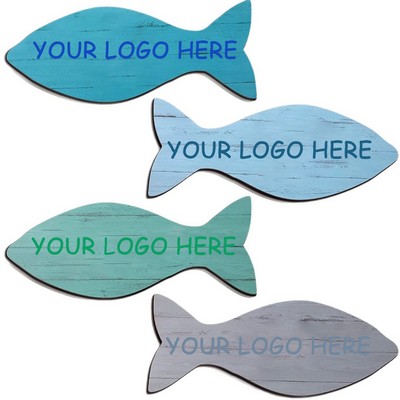 10 Inch 4 Pcs Bathroom Wall Decor Hanging Wooden Fish