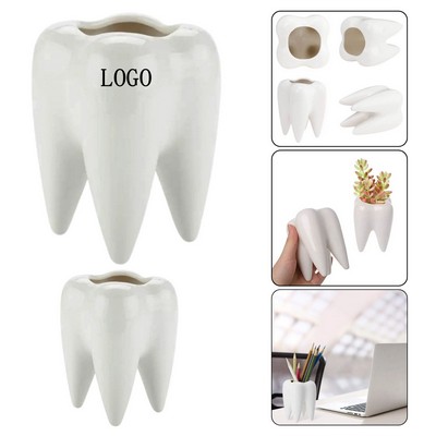 Ceramic Tooth Shaped Pen Holder