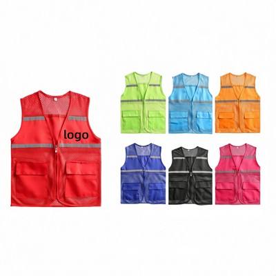 Reflective Strip Breathable Mesh Vest
