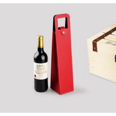 Reusable Leather Wine Tote Bag