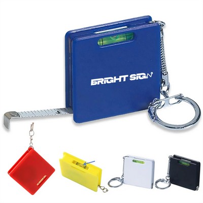 Mini Tape Measure & Bubble Level Keychain