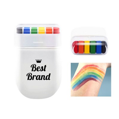 6-Color Rainbow Face Paint Crayons For Facial Graffiti