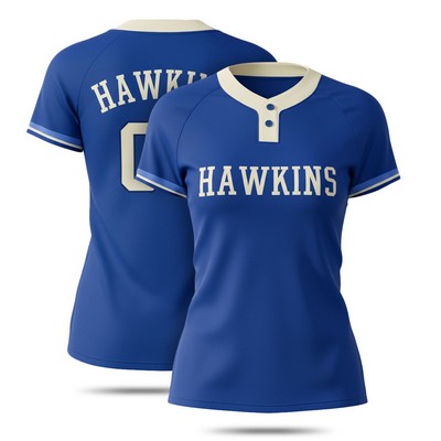 2-Button Women's Baseball Jersey 150G Interlock