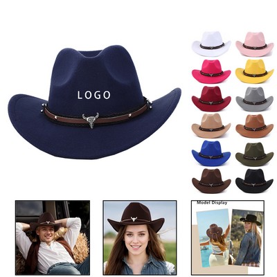 Western Wide Brim Classic Cowboy Hat For Women And Men