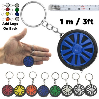 Custom Creative Tire Shape Tape Measure Keychain