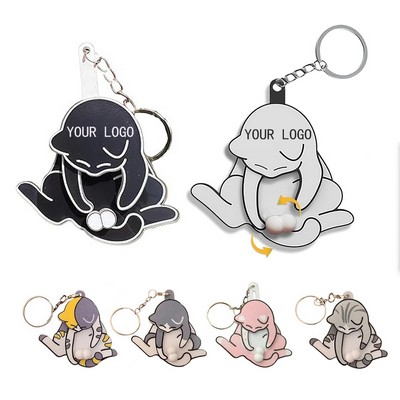 Creative Kitten Acrylic Rotatable Keychain