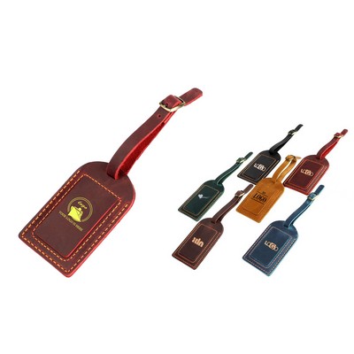 Vintage Crazy Horse Luggage Tag