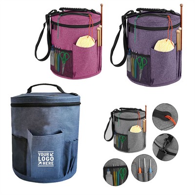 Bucket Knitting Wool Crochet Hook Storage Bag