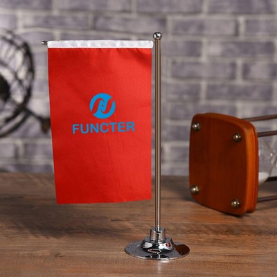 Full Color Telescopic Pole Desk Flag Set