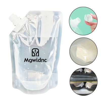 500ml Transparent Spout Pouch, Self-Standing Thickened Food-Grade Liquid Packaging Bag with Handle