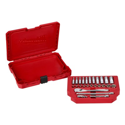 Milwaukee 1/4" Drive 26Pc Ratchet & Socket Set - Sae