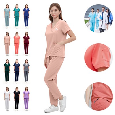 Scrubs for Women Set Medical Uniform V-Neck Top