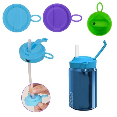 Silicone Soda Can Lids With Straw