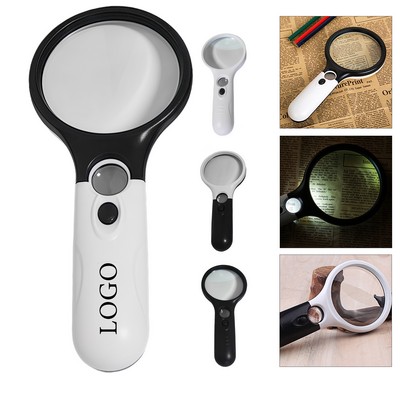LED Illuminated Magnifying Glass For Reading