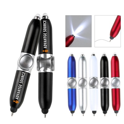 Fidget Spinner Ballpoint Pen with LED Light