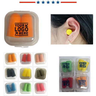 A pair of noise-reducing earplugs