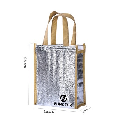 Aluminum Foil Insulated Cooler Bag 7.8 x 9.8"