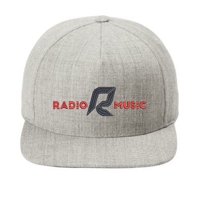 Yupoong 5089M YP Classics Five-Panel Wool Blend Snapback Hat with Embroidery