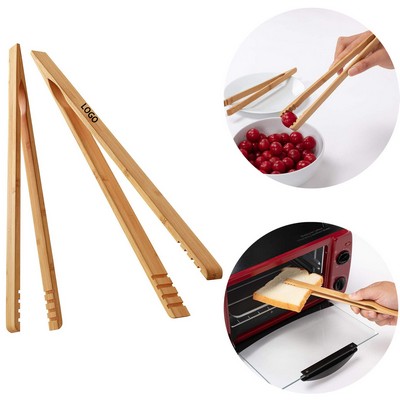9.8" Long Wood Toaster Tongs With Anti Slip Design