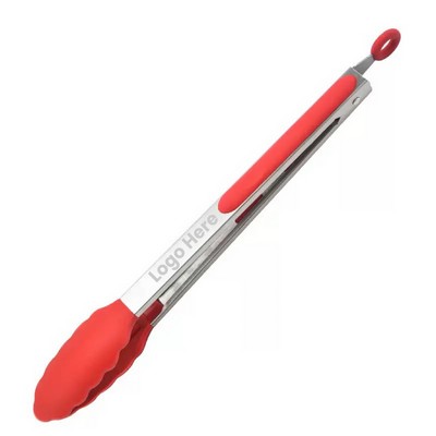 12" Heavy-Duty BBQ Silicone Tongs