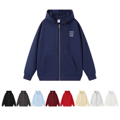 Zippered Hooded Sweatshirt