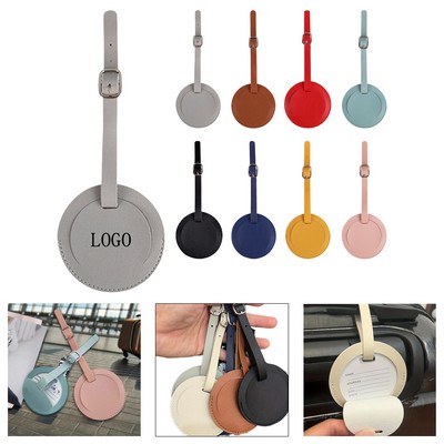 PU Leather Round Luggage Tag