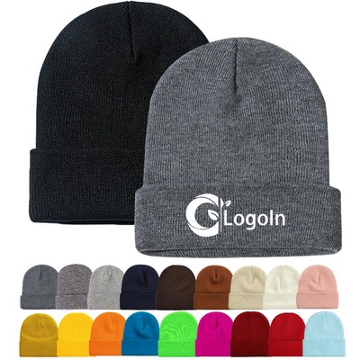 Winter Beanie Hat Warm Cozy Knitted Cuffed Skull Cap