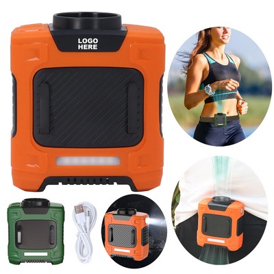 Portable Body Cooler Personal Cooling Fan Rechargeable Clip-On Belt Fan For Outdoor Work