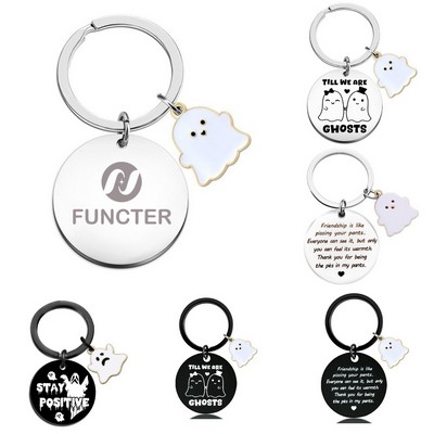 Halloween Keychain With Ghost Icon