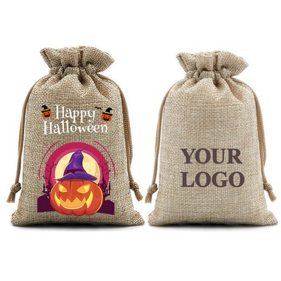 Halloween Linen Drawstring Bag