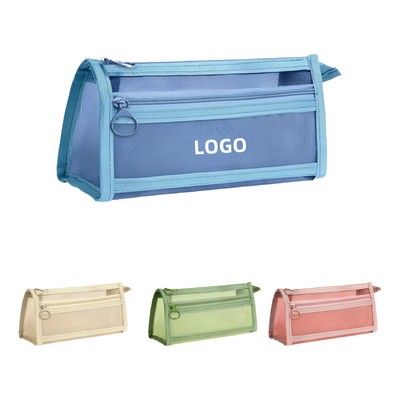 Transparent Mesh Pencil Case