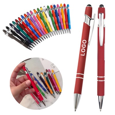 DualFunction Aluminum Pen Stylus With Retractable Tip 5 1/2"