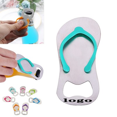 Stainless Steel Flip Flop Shape Beer Bottle Opener With Strap