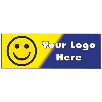 Smiley Face Panoramic Badge w/ Bar Pin (1 5/8"x4 5/8")