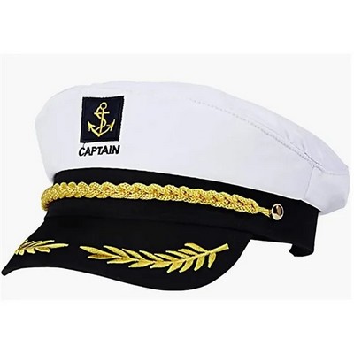 Adult Yacht Boat Ship Sailor Captain Costume Hat Cap