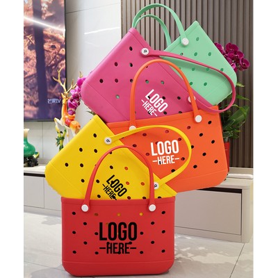 Large-Size EVA Washable Non-Slip Lines Open Tote Beach bag