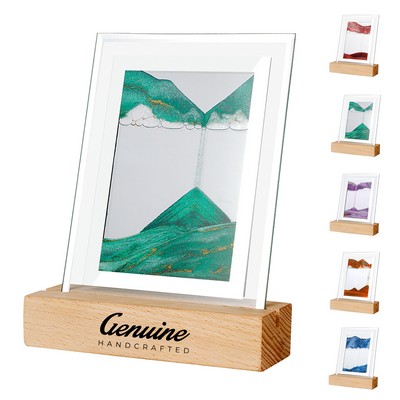 3D Sand Painting Wooden LED Lamp